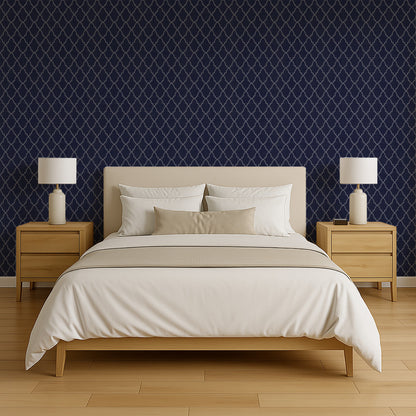 Veer Decor Medina Trellis Navy Peel and Stick Wallpaper Abstract Modern Navy  Wallpaper - 8228-AO2