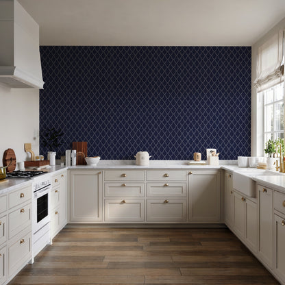 Veer Decor Medina Trellis Navy Peel and Stick Wallpaper Abstract Modern Navy  Wallpaper - 8228-AO2