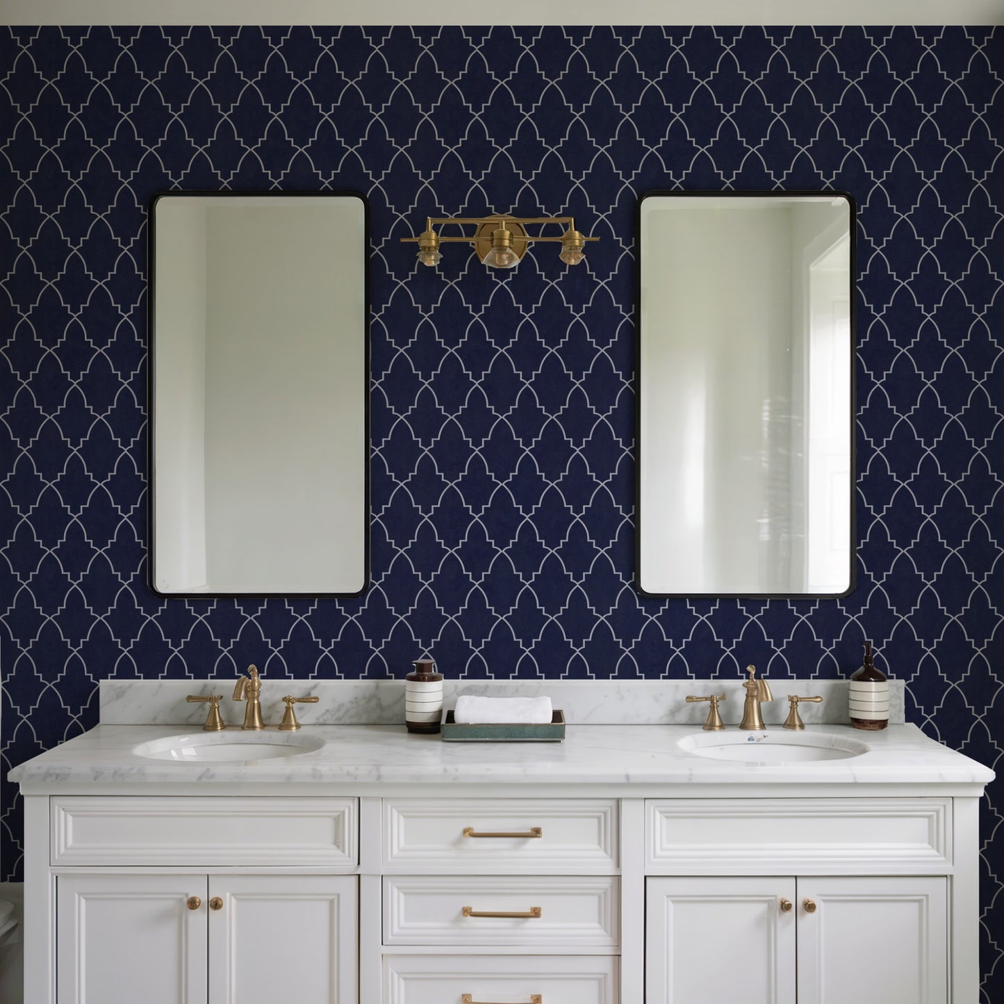 Veer Decor Medina Trellis Navy Peel and Stick Wallpaper Abstract Modern Navy  Wallpaper - 8228-AO2
