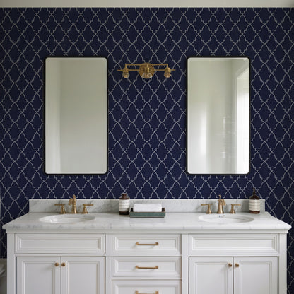 Veer Decor Medina Trellis Navy Peel and Stick Wallpaper Abstract Modern Navy  Wallpaper - 8228-AO2