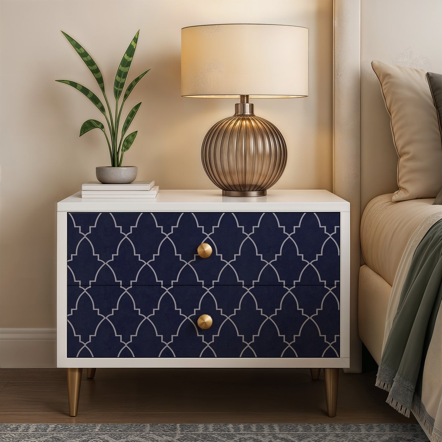 Veer Decor Medina Trellis Navy Peel and Stick Wallpaper Abstract Modern Navy  Wallpaper - 8228-AO2