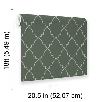 Veer Decor Medina Trellis Green Peel and Stick Wallpaper Abstract Modern Green  Wallpaper - 8228-AO3