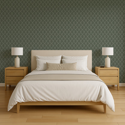 Veer Decor Medina Trellis Green Peel and Stick Wallpaper Abstract Modern Green  Wallpaper - 8228-AO3