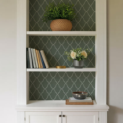 Veer Decor Medina Trellis Green Peel and Stick Wallpaper Abstract Modern Green  Wallpaper - 8228-AO3