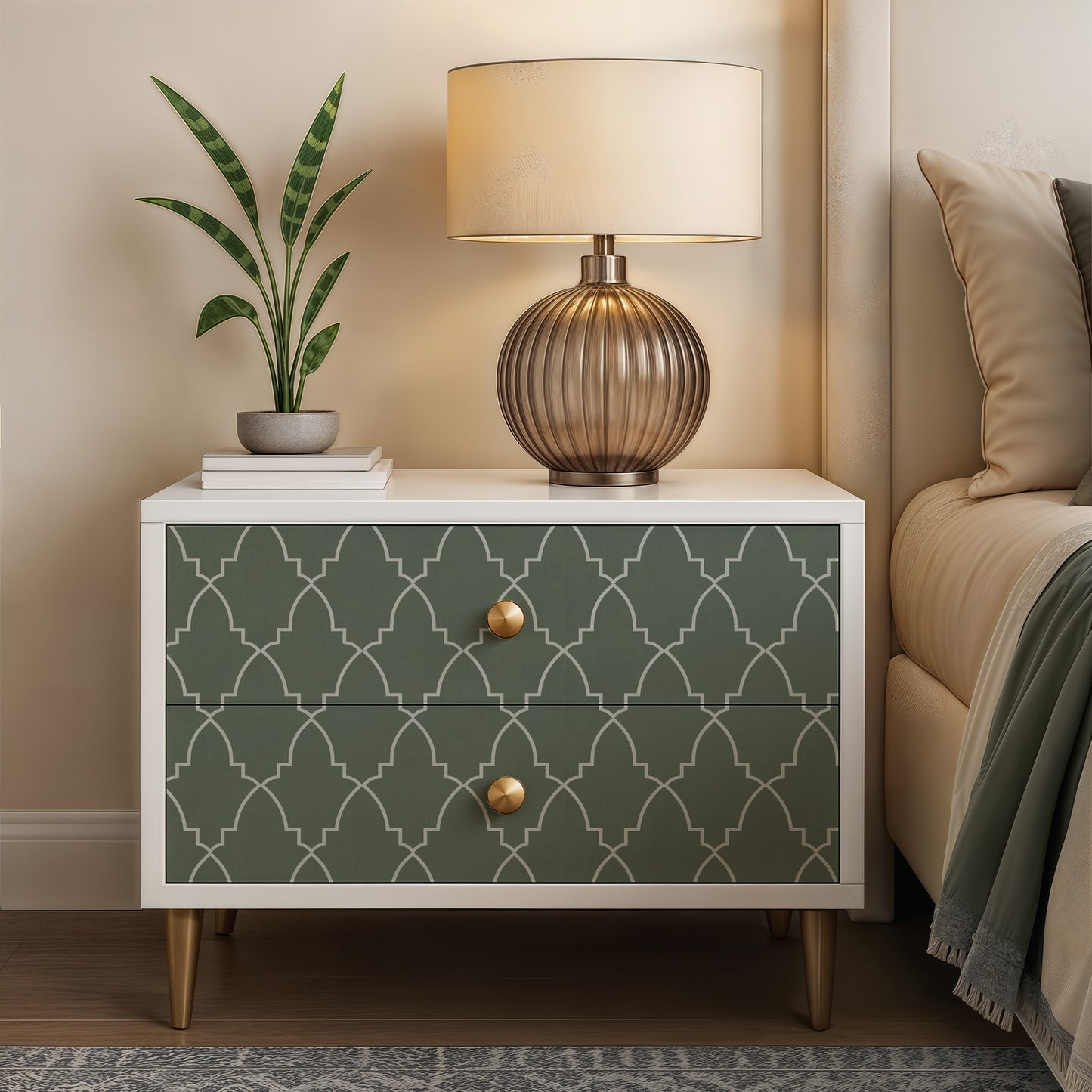 Veer Decor Medina Trellis Green Peel and Stick Wallpaper Abstract Modern Green  Wallpaper - 8228-AO3