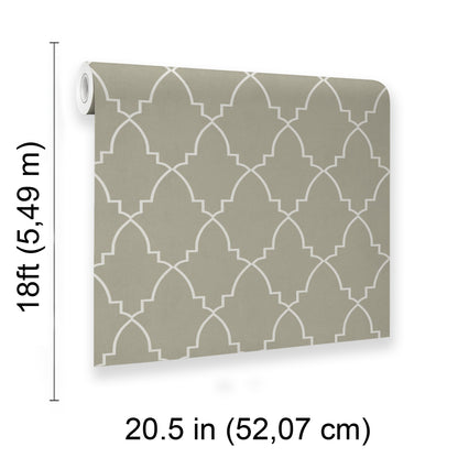 Veer Decor Medina Trellis Taupe Peel and Stick Wallpaper Abstract Modern Taupe  Wallpaper - 8228-AO4