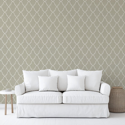 Veer Decor Medina Trellis Taupe Peel and Stick Wallpaper Abstract Modern Taupe  Wallpaper - 8228-AO4