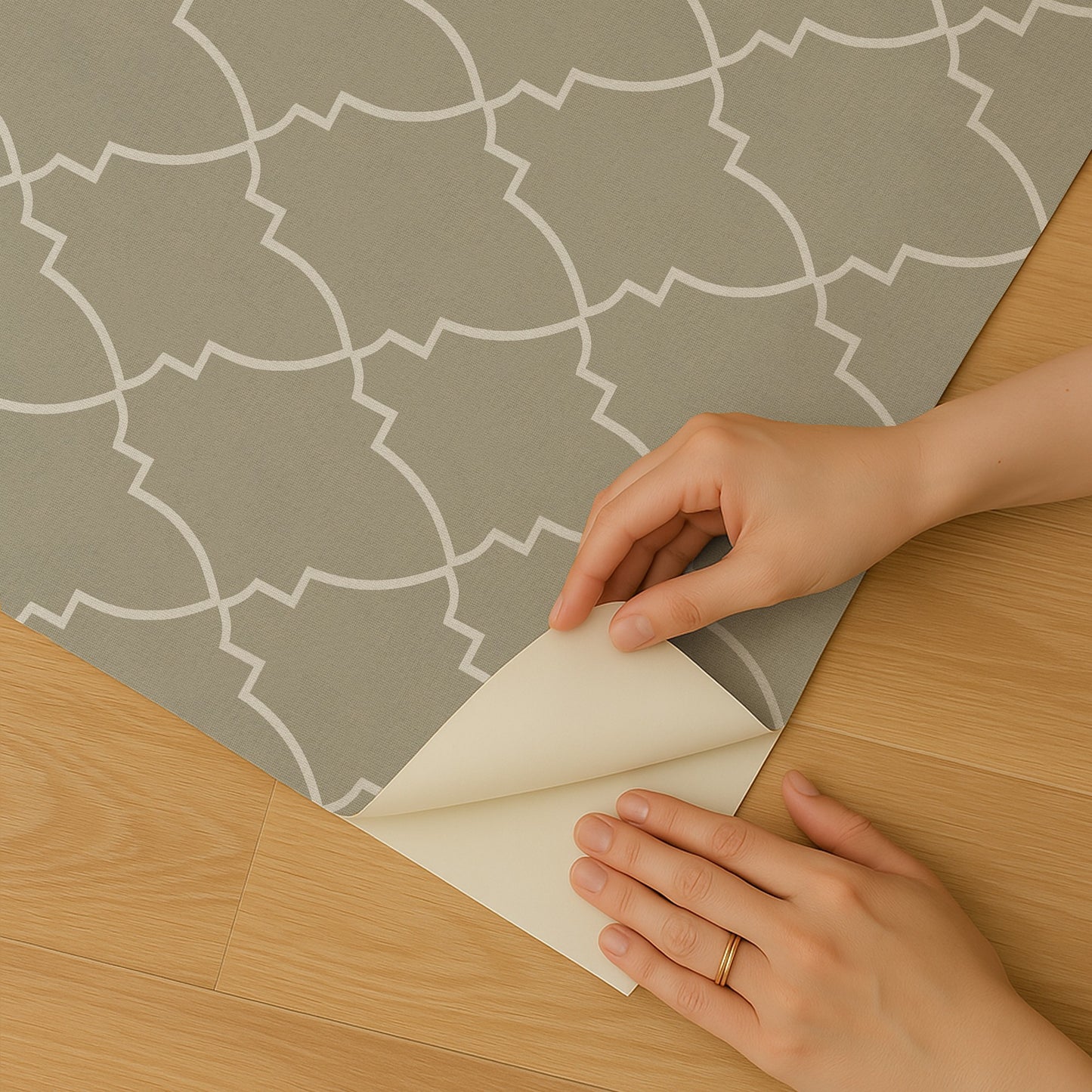 Veer Decor Medina Trellis Taupe Peel and Stick Wallpaper Abstract Modern Taupe  Wallpaper - 8228-AO4