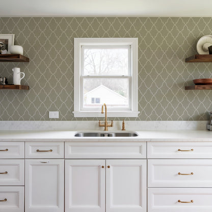 Veer Decor Medina Trellis Taupe Peel and Stick Wallpaper Abstract Modern Taupe  Wallpaper - 8228-AO4