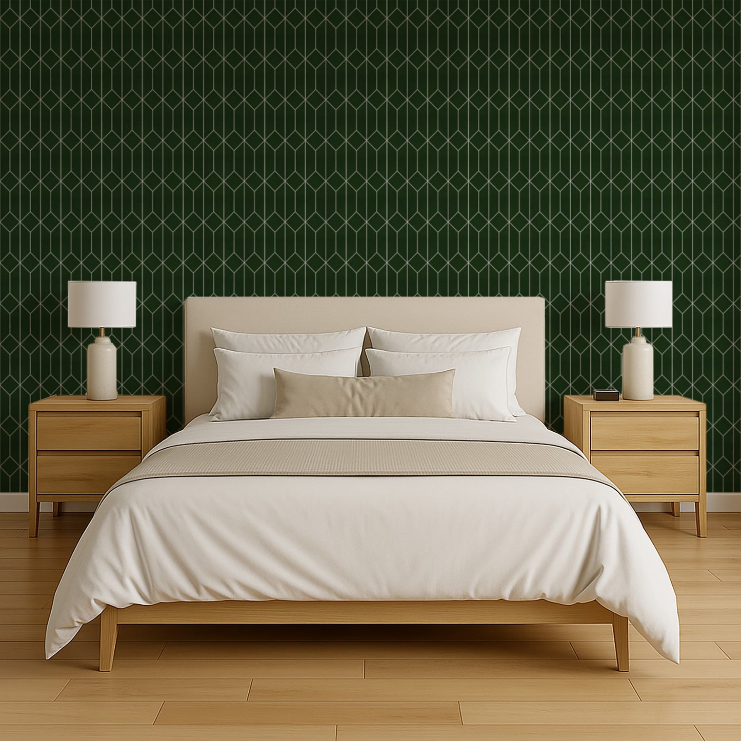 Veer Decor Diamond Trellis Green Peel and Stick Wallpaper Abstract Modern Green  Wallpaper - 8228-AP1
