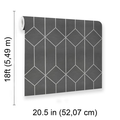Dark gray rectangular decorative wall panel with white diamond lattice pattern; modern geometric accent