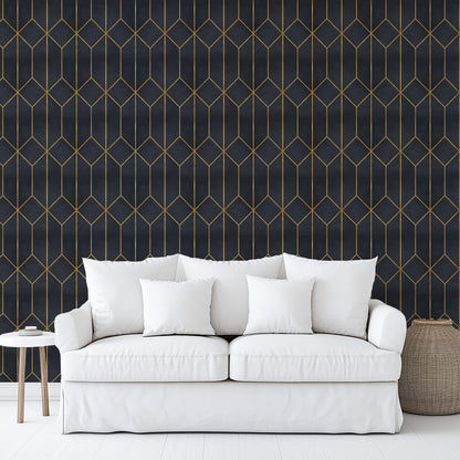 Veer Decor Diamond Trellis Navy Peel and Stick Wallpaper Abstract Modern Navy  Wallpaper - 8228-AP3