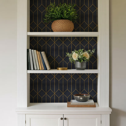 Veer Decor Diamond Trellis Navy Peel and Stick Wallpaper Abstract Modern Navy  Wallpaper - 8228-AP3