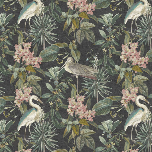 JF Fabrics -Wallpaper 8229 99 Wallpaper Black, Green, Teal, Pink  Non-Woven - 9465999 W9441