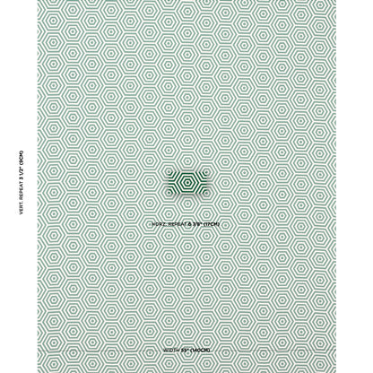 Mint teal hexagonal geometric repeat pattern across a light background; modern retro wallpaper or fabric.