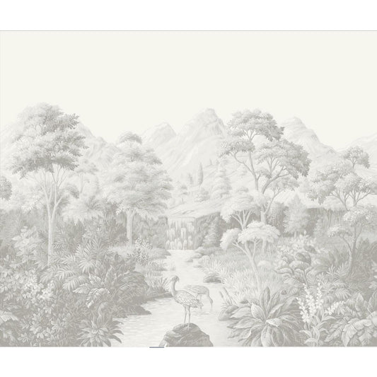 JF Fabrics -Wallpaper 8233 94 Wallpaper Grey, White  Non-Woven, Mural, Width Extendable - 9466794 W9441