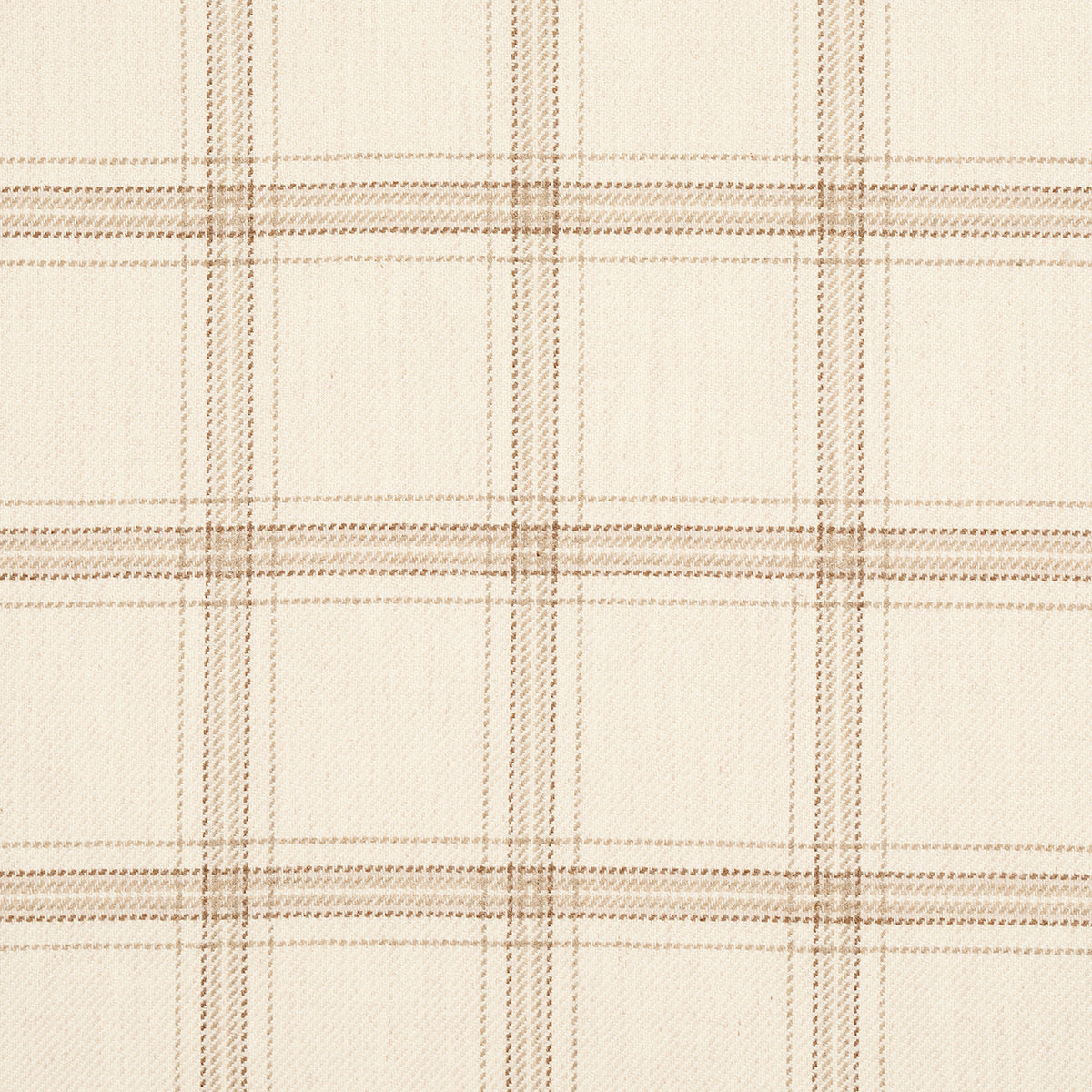 Beige plaid fabric with light brown checks; soft woven material suitable for shirts or upholstery.