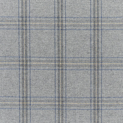 SCHUMACHER FABRIC  PATTERSON FLYNN BLACKBURN MERINO PLAID   GREY   - 82342