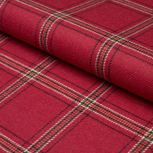 SCHUMACHER  PATTERSON FLYNN BLACKBURN MERINO PLAID WOVEN WOVEN CRIMSON   - 82345