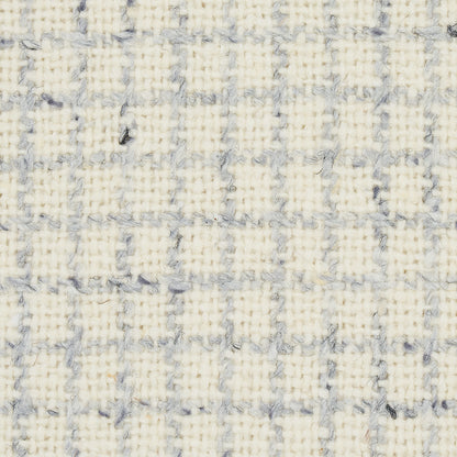 Cream & light gray checkered plaid fabric with a textured woven surface.