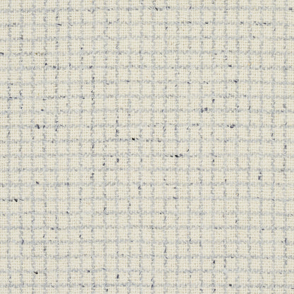 Light gray woven fabric with a subtle blue check grid; tweed-like texture for upholstery or apparel.