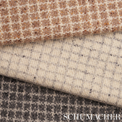 SCHUMACHER FABRIC  PATTERSON FLYNN HUDSON WOOL CHECK   CAMEL   - 82351