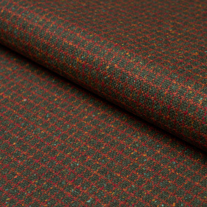 SCHUMACHER  PATTERSON FLYNN HUDSON WOOL CHECK WOVEN WOVEN FOREST GREEN   - 82353