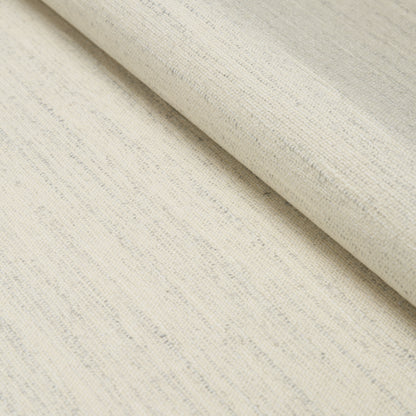 Creamy off-white textured woven fabric roll with subtle slub pattern, linen-like material.