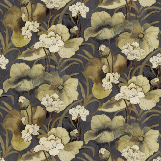 JF Fabrics -Wallpaper 8237 99 Wallpaper Black, Green, Chartreuse  Non-Woven - 9466699 W9441