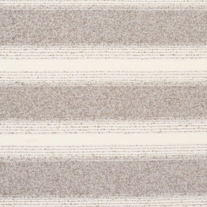 Neutral beige and tan striped woven textile; rustic decor rug or cozy throw.