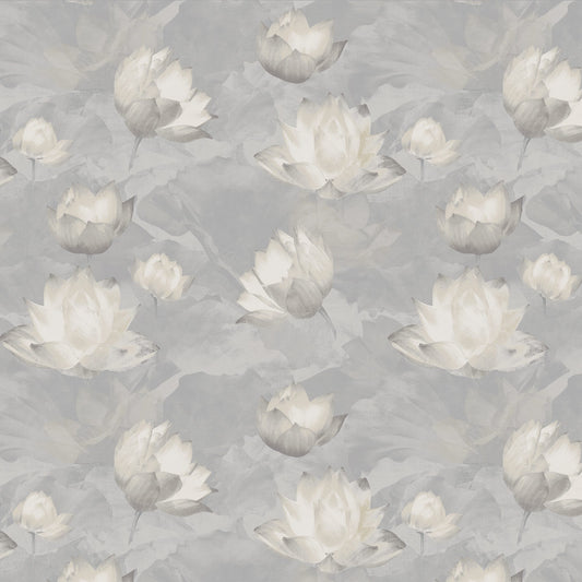 JF Fabrics -Wallpaper 8245 96 Wallpaper Grey, Ivory, Silver  Non-Woven - 9514896 W9561