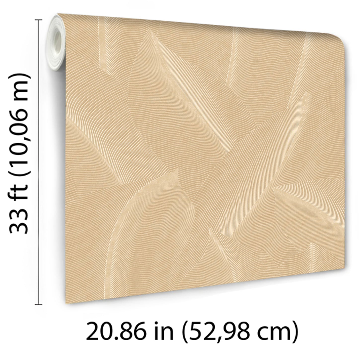 Veer Decor Allure Leaf Beige Wallpaper Nature Contemporary/Modern Beige  Wallpaper - 8249-AB1