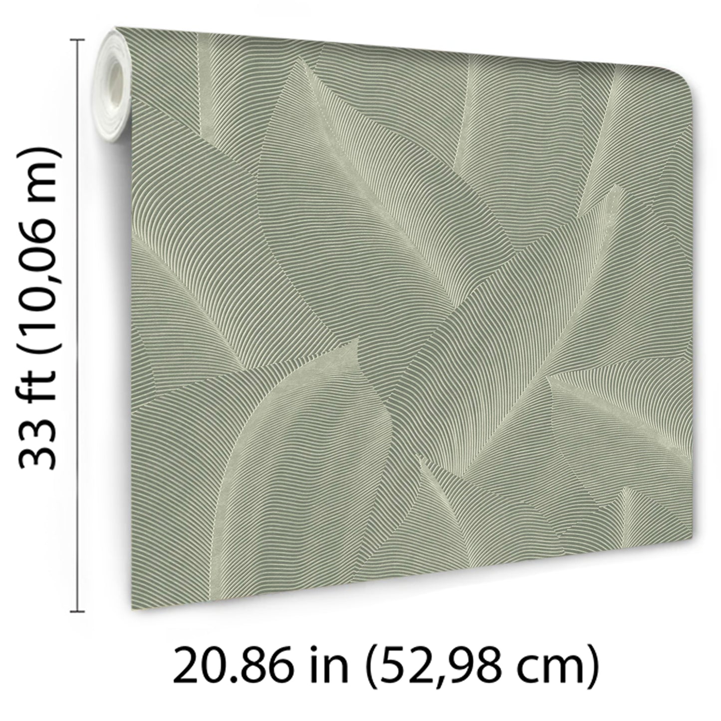 Veer Decor Allure Leaf Moss Wallpaper Nature Contemporary/Modern Green  Wallpaper - 8249-AB2