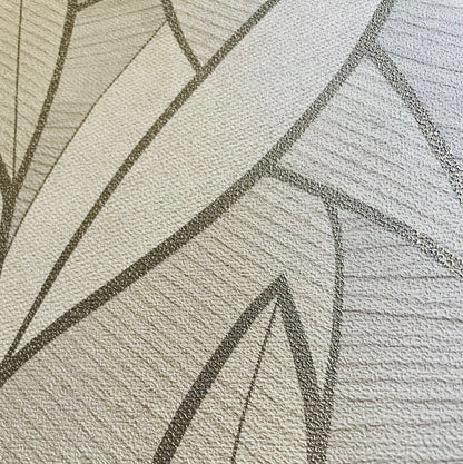 Veer Decor Carved Leaf White Wallpaper Nature Contemporary/Modern White  Wallpaper - 8249-AC1