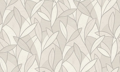 Veer Decor Carved Leaf White Wallpaper Nature Contemporary/Modern White  Wallpaper - 8249-AC1