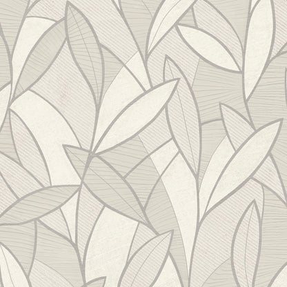 Veer Decor Carved Leaf White Wallpaper Nature Contemporary/Modern White  Wallpaper - 8249-AC1