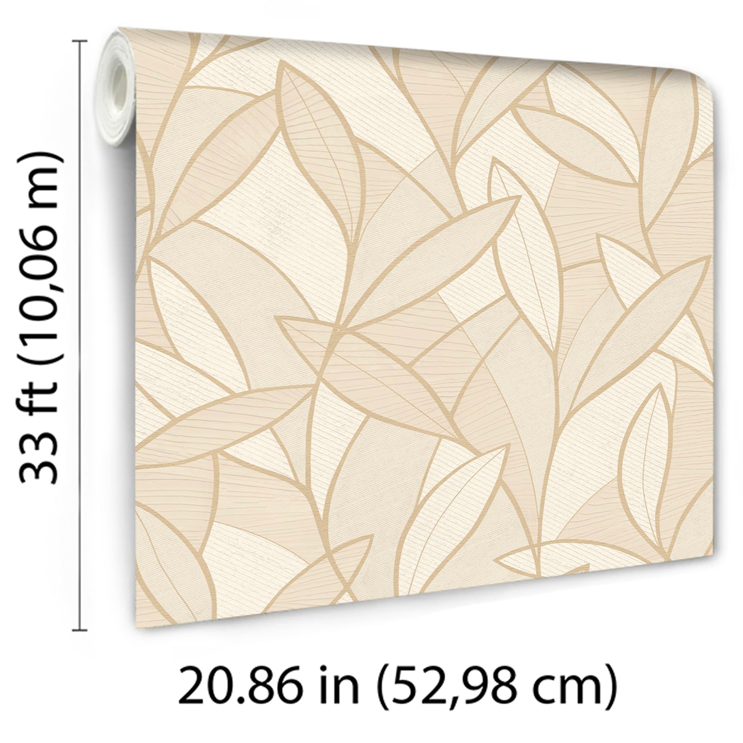 Veer Decor Carved Leaf Beige Wallpaper Nature Contemporary/Modern Beige  Wallpaper - 8249-AC2