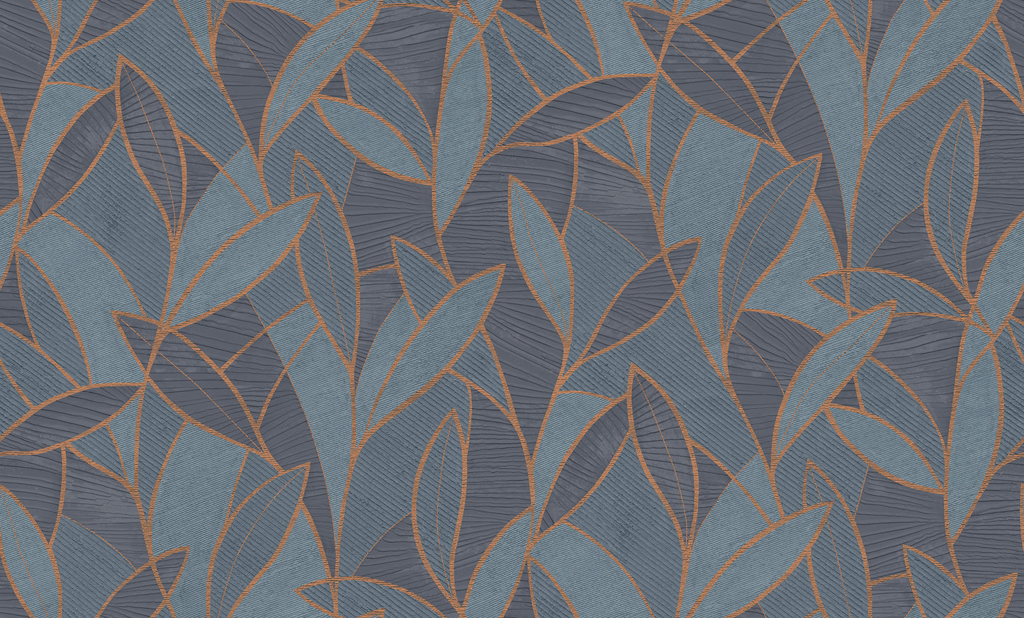 Veer Decor Carved Leaf Dark Blue Wallpaper Nature Contemporary/Modern Navy  Wallpaper - 8249-AC3