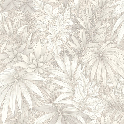 Veer Decor Allure Jungle White Wallpaper Tropical Transitional White  Wallpaper - 8249-AD1