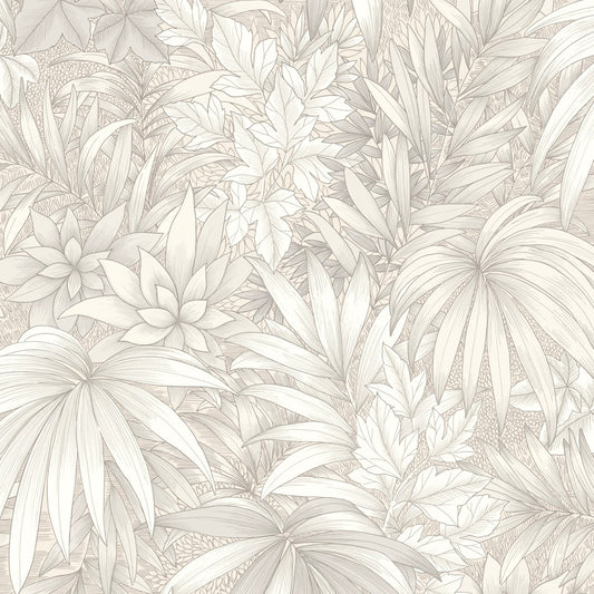 Veer Decor Allure Jungle White Wallpaper Tropical Transitional White  Wallpaper - 8249-AD1