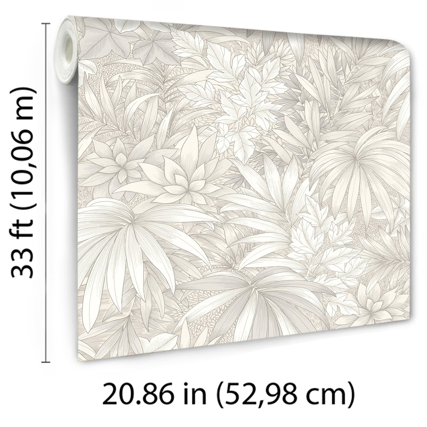 Veer Decor Allure Jungle White Wallpaper Tropical Transitional White  Wallpaper - 8249-AD1