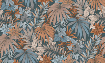 Veer Decor Allure Jungle Dark Blue Wallpaper Tropical Transitional Navy  Wallpaper - 8249-AD2
