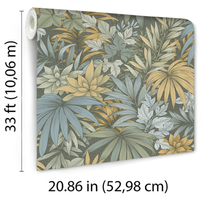 Veer Decor Allure Jungle Dark Moss Wallpaper Tropical Transitional Green  Wallpaper - 8249-AD3