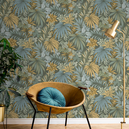 Veer Decor Allure Jungle Dark Moss Wallpaper Tropical Transitional Green  Wallpaper - 8249-AD3