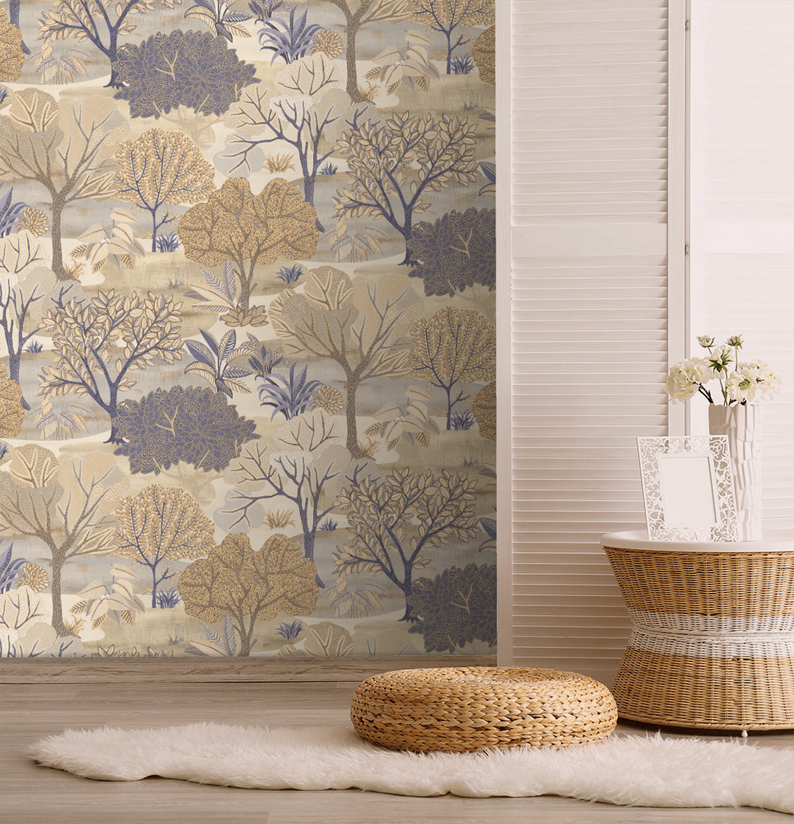 Veer Decor Allure Forest Beige Wallpaper Nature Transitional Beige  Wallpaper - 8249-AE1