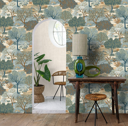 Veer Decor Allure Forest Blue Wallpaper Nature Transitional Blue  Wallpaper - 8249-AE3