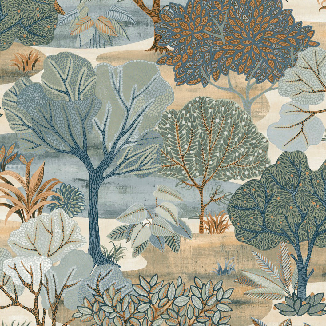 Veer Decor Allure Forest Blue Wallpaper Nature Transitional Blue  Wallpaper - 8249-AE3