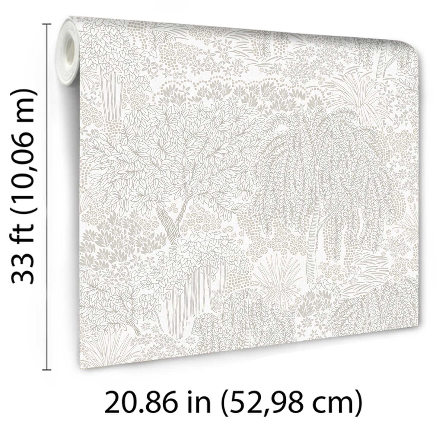 Veer Decor Willow Whisper White Wallpaper Nature Transitional White  Wallpaper - 8249-AF1