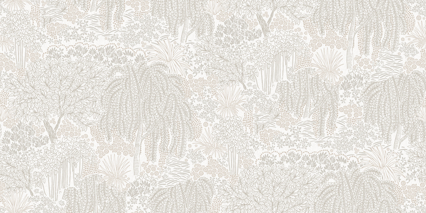 Veer Decor Willow Whisper White Wallpaper Nature Transitional White  Wallpaper - 8249-AF1