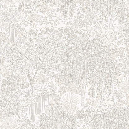 Veer Decor Willow Whisper White Wallpaper Nature Transitional White  Wallpaper - 8249-AF1